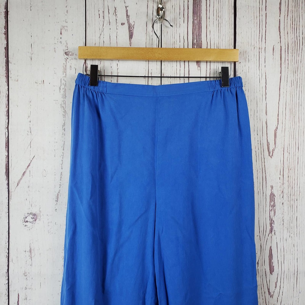 Josephine Chause Sport Casual Pants Womens Size Medium Pull On Silk Blue